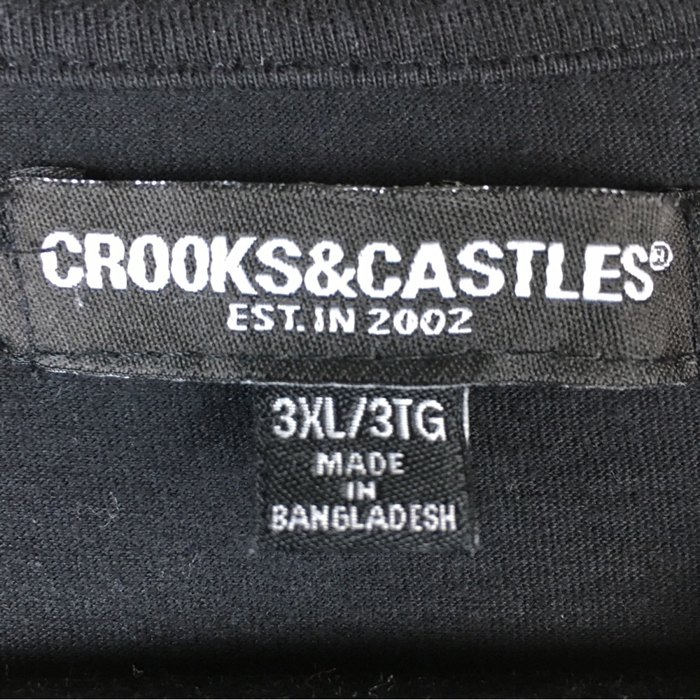 Crooks & Castles Streetwear Short Sleeve Black T-Shirt Red White Graphic Sz 3XL - Picture 2 of 12